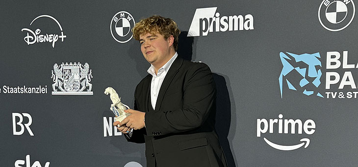 Lorenzo Germeno. Nachwuchspreis 2024 beim "Blauer Panther -TV & Streaming Award" 2024 Verleihung in der BMW Welt am 23.10.2024 (©Foto: Martin Schmitz) 